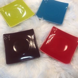 BRAND NEW LISTED ITEM Velata SERVE 4 Square Nesting Multi Colored STUNNING Plate